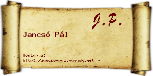Jancsó Pál névjegykártya